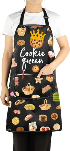 Miniatura 4 de VAMSII Delantal de galleta Queen con bolsillos, delantal ajustable para amantes de la repostería, chef de pastelería, regalo de cocina