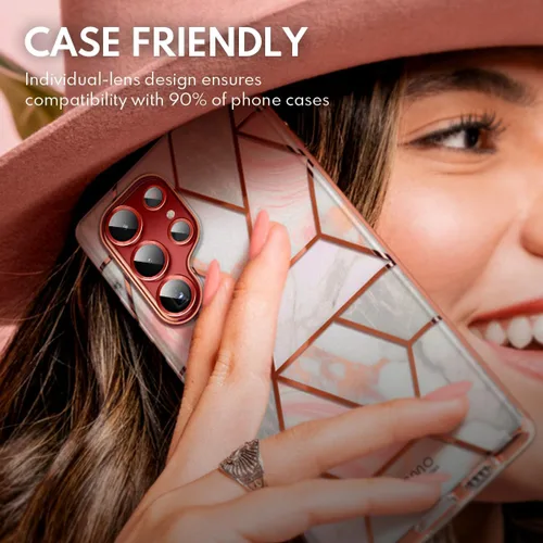 Miniatura 7 de i-Blason Protector de lente de cámara para Samsung Galaxy S23 Ultra, [vidrio templado 9H] Funda de cámara de vidrio antiarañazos ultrafina