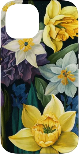 Miniatura 4 de iPhone 16 Painted Spring Bold Daffodils and Flowers, Flower Lover Case