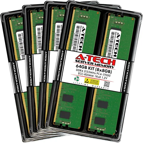 Miniatura 126 de A-Tech 4GB DDR4 2133MHz PC4-17000 ECC RDIMM 1Rx8 Single Rank 1.2V ECC Registered DIMM de 288 pines Módulo de actualización de memoria RAM