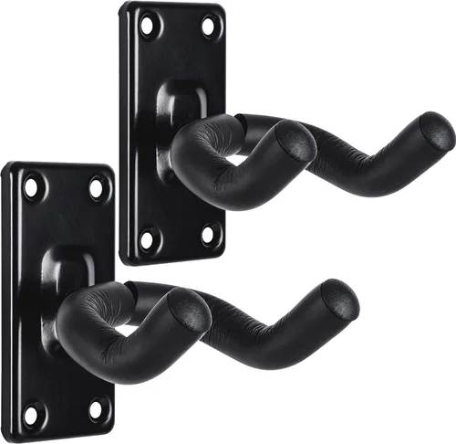 Miniatura 11 de Soporte de pared para guitarra, gancho de soporte de metal negro para guitarras