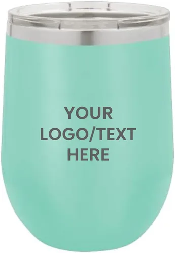 Miniatura 20 de Vaso personalizado de 12 onzas, vino sin tallo con tapa, tu logotipo grabado en Estados Unidos, tazas personalizadas de acero inoxidable