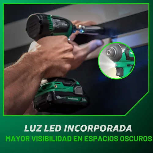 Miniatura 9 de Metabo HPT Kit combinado de taladro conductor inalámbrico sin escobillas multivoltios de 18 V y destornillador de impacto, kit de herramientas