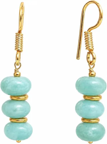 Miniatura 15 de Gempires - Aretes ligeros con cuentas hechas a mano, hipoalergénicos, chapados en oro, aretes colgantes para mujer