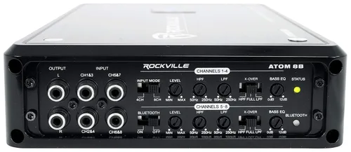 Miniatura 6 de Rockville Atom 8B 3500W Peak/880W RMS Amplificador marino de 8 canales, Bluetooth con emparejamiento automático, cruce ajustable, pantalla