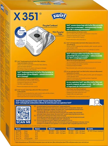 Miniatura 2 de Swirl 205813 X 351 Hoover Bolsas, azul/blanco/amarillo
