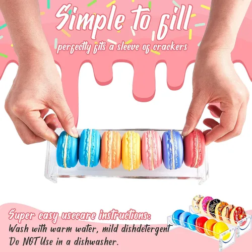 Miniatura 4 de 6 bandejas transparentes para servir galletas rectangulares para servir bandejas de servir, soportes transparentes de exhibición de alimentos