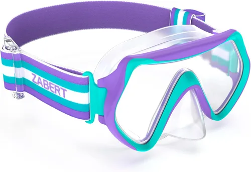 Kids Swim Mask Goggles, Swimming Dive Snorkel Mask with Nose Cover Fabric Strap for Kids Boy Girls