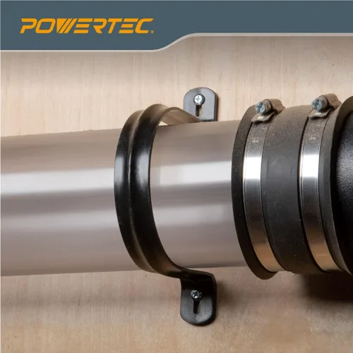 Miniatura 5 de POWERTEC 70343 Perchas para manguera de recolección de polvo de 4 pulgadas, tuberías y accesorios de recolección de polvo con tornillos de montaje