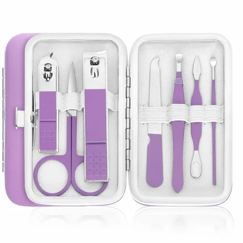 Miniatura 11 de Juego de manicura para hombres, cortaúñas, juego de cuidado personal, kits de aseo de uñas, juego de cuidado de uñas para viajes, herramientas