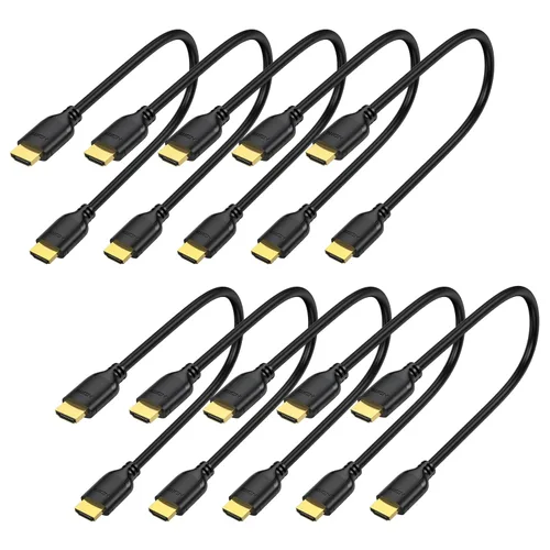 Miniatura 16 de Cable HDMI corto de 1 pie, paquete de 2 unidades, 4K de 1 pie HDMI a HDMI de alta velocidad, cable HDMI 2.0 compatible con 4K @60Hz, 2K, 1080P, HDCP