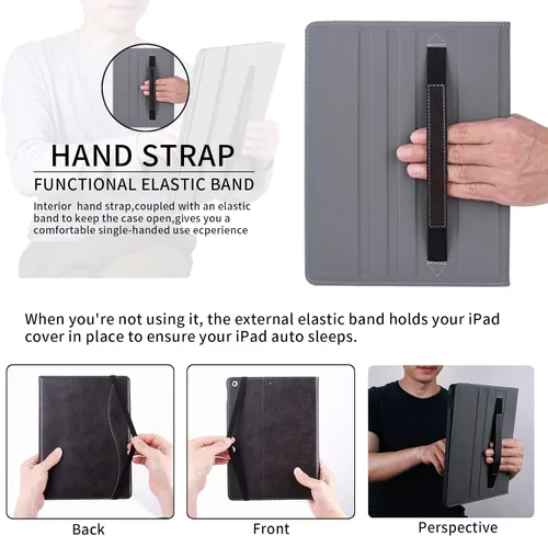 Miniatura 7 de HFcoupe Funda protectora de soporte multiángulo para iPad de 9ª, 8ª y 7ª generación (2021/2020/2019), funda protectora con soporte multiángulo