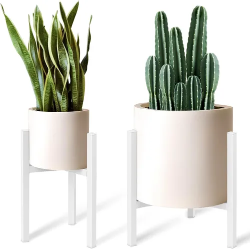 Miniatura 10 de Soporte ajustable para plantas de interior, soportes de metal negro para exteriores, soporte moderno de mediados de siglo, apto para macetas grandes