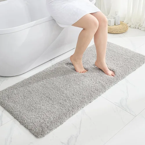 Miniatura 18 de Disolla Alfombras pequeñas para baño 17x24 antideslizante, alfombra de baño blanca esponjosa para el suelo del baño, lavable a máquina, alfombra