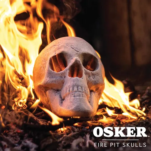 Miniatura 5 de OSKER 3CT Mini Hoguera Calavera con Paquetes de Cambio de Color de Fuego Tronco Cerámico Ignífugo para Hoguera, Fogata, Chimenea, Hoguera