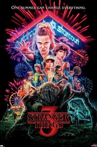 Miniatura 21 de Trends International Netflix Stranger Things: Season 3 - Póster de pared de una hoja, 14.725 x 22.375 pulgadas, versión enmarcada de madera
