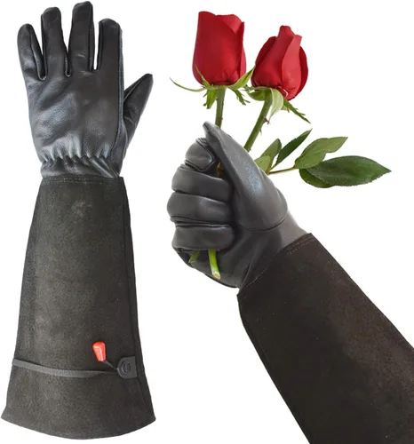 Miniatura 11 de Guantes de jardinería a prueba de espinas para poda de rosas y recortes de cactus, guantes largos de cuero de jardín para mujeres y hombres (talla M)