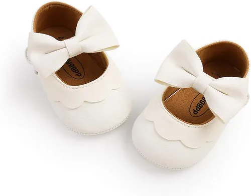Miniatura 5 de Zapatos planos Mary Jane para bebés y niñas con lazo y flores, vestido de princesa, para boda, zapatos de ballet antideslizantes para niños pequeños