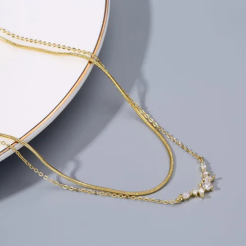 Miniatura 21 de Collares en capas para mujer, chapados en plata, delicada cuerda torcida de serpiente, delicado collar en capas, gargantilla de diferentes