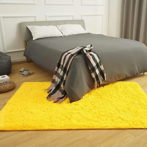Miniatura 6 de Amearea Alfombra Premium Suave y Esponjosa Moderna Shag, 8x10 Pies, Alfombras Shaggy Peludas para Dormitorio, Sala de Estar, Decoración de Amarillo