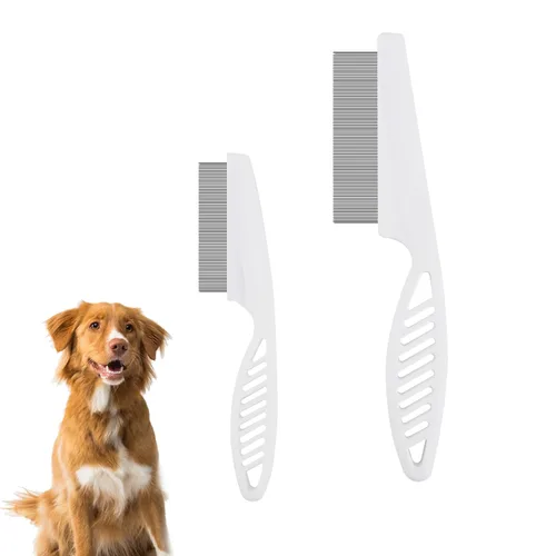 Miniatura 9 de NQEUEPN Peine de pelo para mascotas, 2 en 1, peine multifuncional para el pelo de mascotas para aseo y despeinado, eliminación de manchas de pulgas