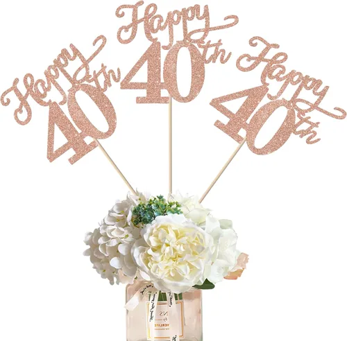 Miniatura 15 de Rsstarxi Paquete de 12 palitos de centro de mesa de cumpleaños número 50 para decoración de mesa de cumpleaños 50 para hombre, decoración de mesa