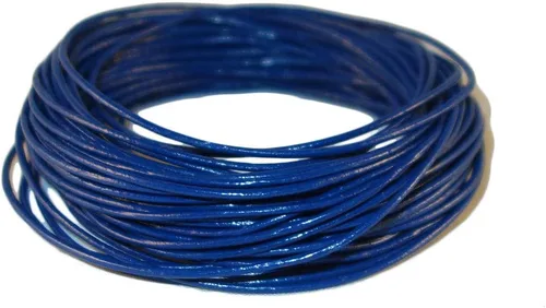 Cuerdas redondas de cuero de 0.039 in para hacer joyas, cuerda de cuero de 32.8 ft (10.93 yardas) para proyectos de manualidades, color azul