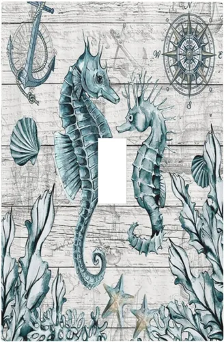 Miniatura 84 de Divertidas Cubiertas de Interruptor de Luz de Tiburón Azul del Océano Mujer Nadando 1 Gang Placa de Pared de Palanca Individual Cubierta Decorativa