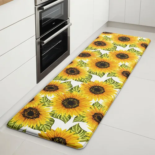 Miniatura 18 de Lemon Tapetes de Cocina para Piso - Tapetes Antifatiga para Piso de Cocina, Acolchados Antideslizantes Lavables de Espuma Viscoelástica
