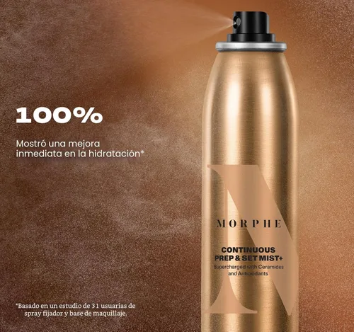 Miniatura 5 de Morphe Spray fijador de preparación continua y fijación, espray hidratante para maquillaje y preparación de la piel, enriquecido con ceramidas