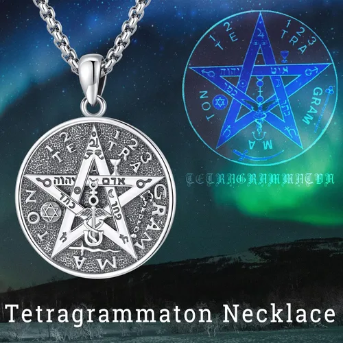 Miniatura 257 de Collar de pentagrama de plata de ley con triple luna, diosa celta, nudo celta, nudo de brujas, Ankh, sol y luna, Hécate, lilith, Santa Muerte