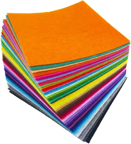 Miniatura 13 de flic-flac 44 hojas de tela de fieltro de colores surtidos de 6 x 6 pulgadas (5.9 x 5.9 in), diseño de retazos, costura de bricolaje, manualidades