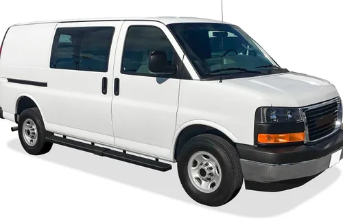 Miniatura 17 de APS Estribos de 6 pulgadas, color negro mate, compatibles con Chevy Express GMC Savana 1500 2500 3500 2003-2026 Van de tamaño completo de 3 puertas