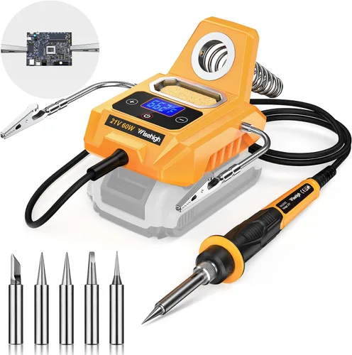 Miniatura 8 de Estación de soldadura inalámbrica compatible con batería Dewalt de 20 V Max, pantalla digital, estación de soldadura de calentamiento rápido