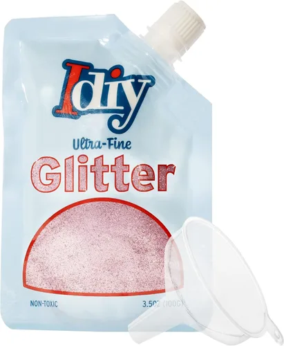 Miniatura 17 de iDIY - Brillantina ultra fina azul aguamarina (3.5 onzas), purpurina extrafina con bolsa de boquilla fácil de verter y embudo para resina, slime