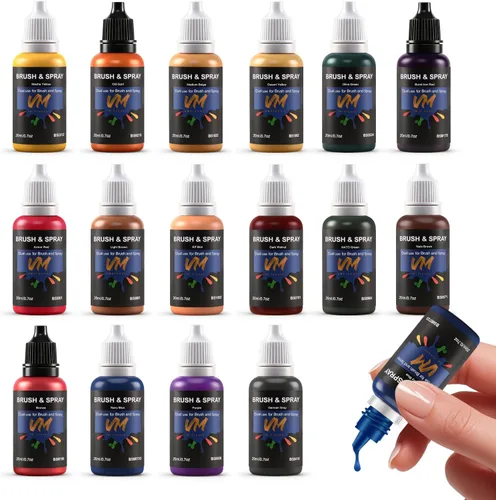 Miniatura 11 de VM - Juego de pintura acrílica no tóxica de 8 colores para artistas, manualidades, cosplay, pintura de retratos y tono carne, 8 botellas x 0.67 Skin