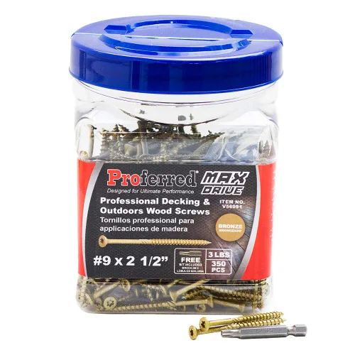 Miniatura 17 de Tornillos de madera profesionales para terrazas y exteriores, revestimiento SKT® de bronce - Spray de sal de 1500 horas, #8 X 2, 6 lóbulos 20