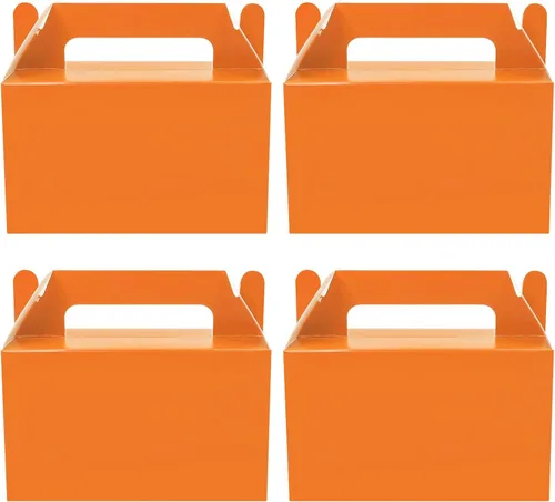 Oletx 12 Cajas de Regalo Triangulares Naranjas, 5.9'' Caja Pequeña de Dulces para Fiestas, Caja de Golosinas, Caja de Galletas y Dulces para Fiesta