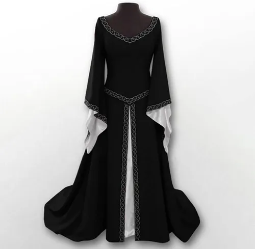 Miniatura 2 de Vestido renacentista para mujer disfraz medieval de talla grande vestidos largos góticos de Halloween bruja irlandesa vestidos de fiesta victoriana