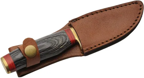 Miniatura 5 de SZCO Full Tang Upsweep - Cuchillo de caza de 7.25 pulgadas, cuchillo negro para exteriores con hoja de acero inoxidable, mango de madera y funda