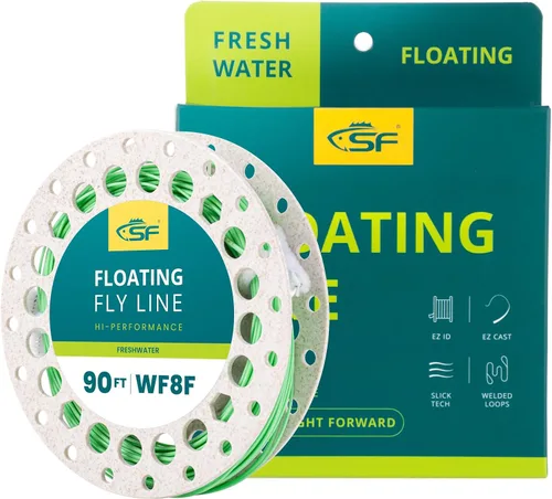 Miniatura 46 de SF Sedal de pesca con mosca con dos bucles soldados, flotante con peso hacia adelante, líneas de mosca WF2 3 4 5 6 7 8 9F multicolor para trucha