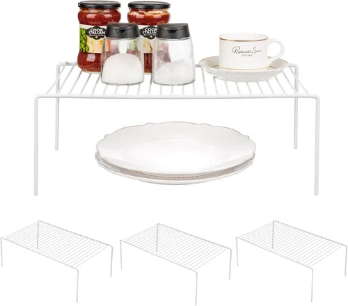Miniatura 14 de Redrubbit Estante de almacenamiento grande (15.7 x 9.4 pulgadas), juego de 6, inoxidable, minimalista, blanco, acero metálico, 6 estantes, cocina