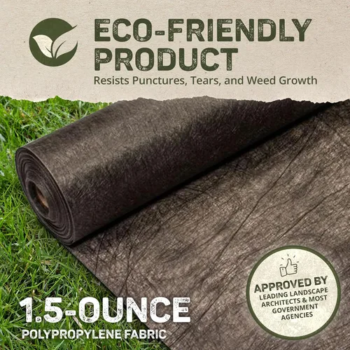 Miniatura 3 de DeWitt Weed-Barrier Tela de paisaje para 6 años, 1.5 onzas, negro, 4 x 200 pies, control de malezas de servicio medio y cubierta del suelo