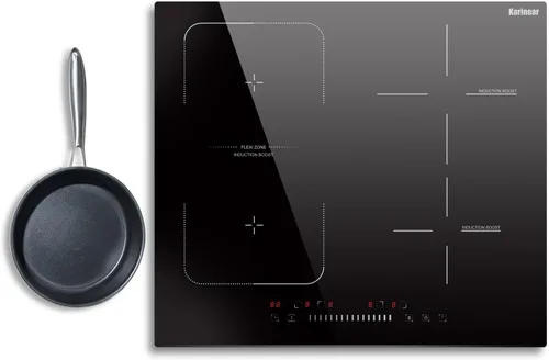 Miniatura 9 de Karinear Placa de inducción de 12 pulgadas, 2 quemadores, estufa de inducción incorporada con zona flexible, bloqueo de seguridad para niños