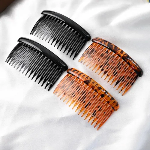 Miniatura 9 de Peine lateral de plástico para el cabello, juego de peines laterales de pelo francés rosa, peine giratorio de plástico, accesorios para niñas