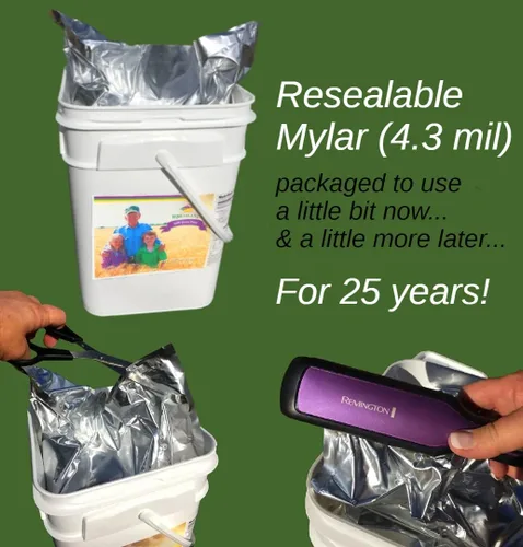 Miniatura 6 de WHEATLAND™ Bayas de trigo orgánico rojo duro • Cubo de 20 lb, sellado en Mylar • Almacenamiento de alimentos de emergencia • Cultivado por