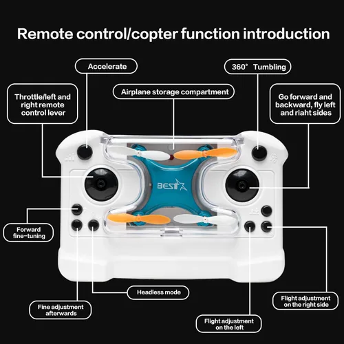 Miniatura 3 de Drone Mini Aviones de Control Remoto Nuevo Juguete para Niños Micro Aviones Altura Fija Quadcopter Gadget Electrónico (Versión Doble Batería-Negro)