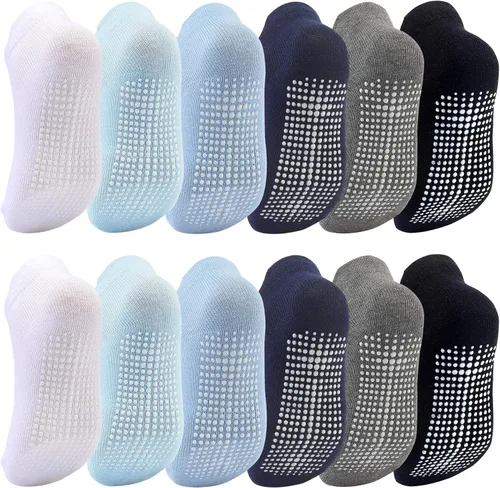 Miniatura 8 de Dicry - Calcetines antideslizantes de tobillo para niños pequeños, con agarre antideslizante para bebés, niños y niñas