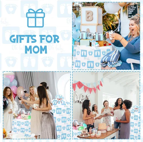 Miniatura 4 de Zonon 3 bolsas extragrandes para baby shower, tamaño gigante, de gran tamaño, bolsa de regalo de plástico para revelación de género, bolsa