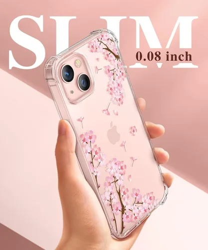 Miniatura 6 de GVIEWIN - Funda diseñada para iPhone 13 de 6.1 pulgadas, con protector de pantalla de vidrio templado y protector de lente de cámara, diseño floral